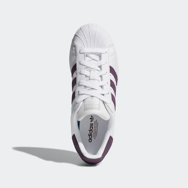 Adidas Superstar Shoes - Women's - Cloud White, Red, Silver - 8