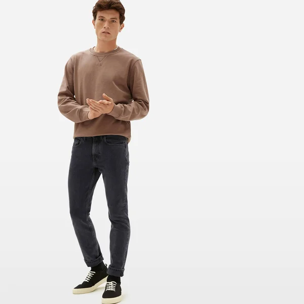 Men's Slim 4-Way Stretch Organic Jean - Uniform by Everlane in Washed Black, Size 34x32