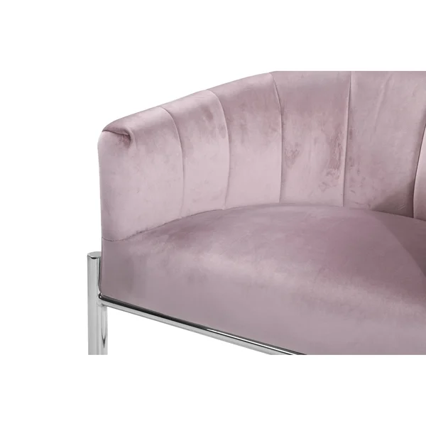 Silver Orchid Unkel Velvet Upholstered Chrome Base Bar/Counter Stool - N/A - Blush - Counter Height