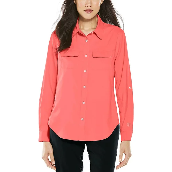 Coolibar Women's Mylitta Travel Shirt - Blouses for Women, Pink, XX-Large