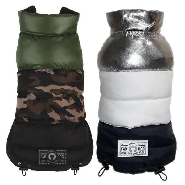 Fab Dog Camo Color Block Puffer