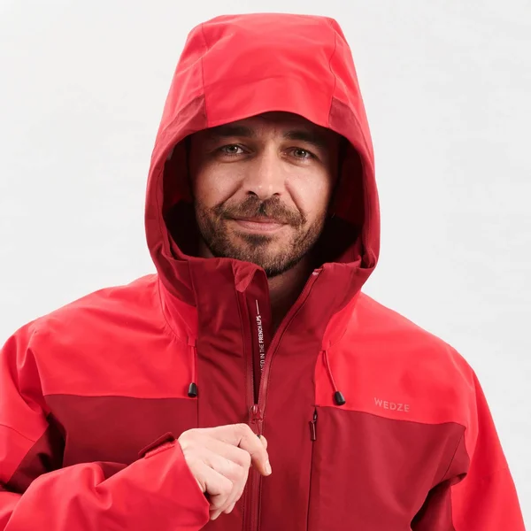 Wedze Men's 500, Piste Ski Jacket in Bordeaux, Size Large