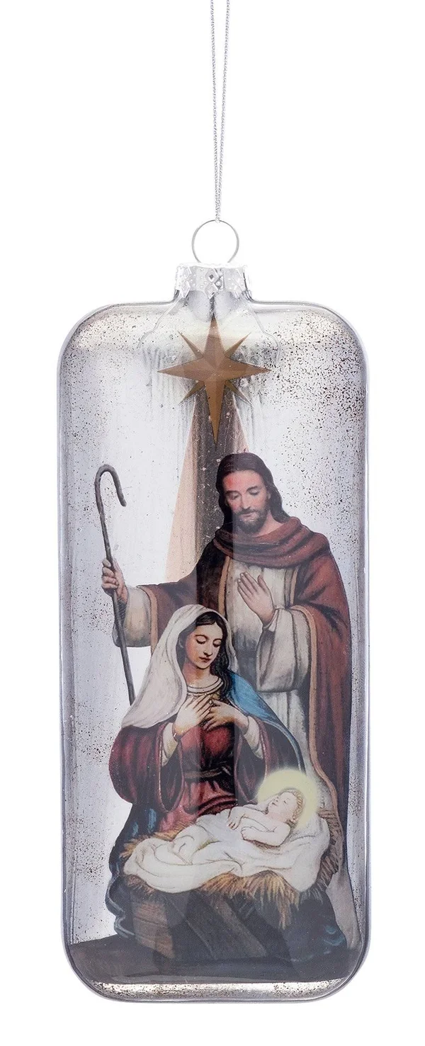 Melrose International Holy Family Ornament 8x22H (Set of 6) Glass, 3 x 1 x 8
