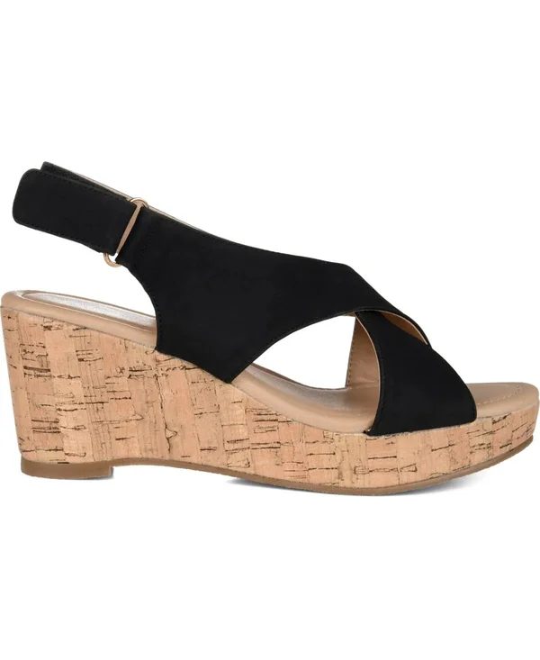 Journee Collection Women's Jenice Wedge Sandal Blue 8