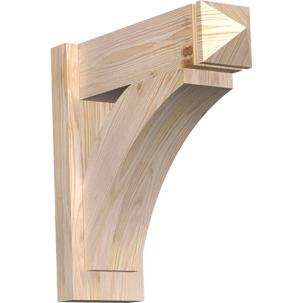 Ekena Millwork OUT06X18X18THR03RDF 6x22W x 18x22D x 18x22H Thorton Rough Sawn Arts and Crafts Outlooker, Douglas Fir