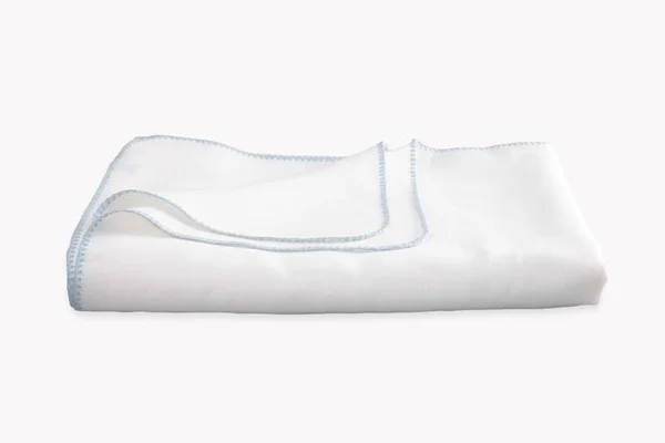 Calypso Table Linens by Matouk 70x126 Oblong Tablecloth - White/Sky