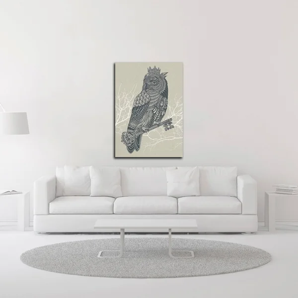 21x22 x 15x22 Owl King by Rachel Caldwell Print on Canvas