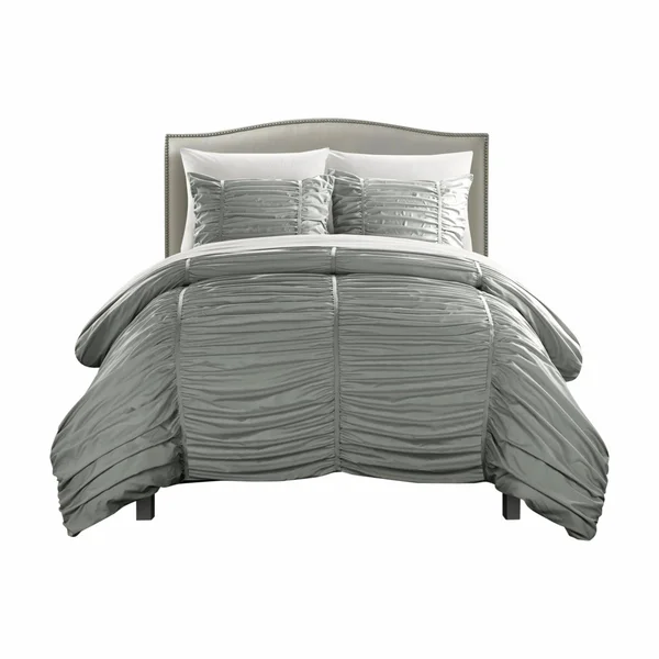 Chic Home Kaiah 5 Piece Twin Bed in A Bag Comforter Set - Grey