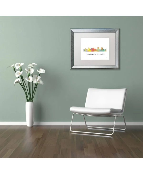 Trademark Fine Art Colorado Springs Co Skyline WB-1x22 by Marlene Watson Framed Graphic Art - Size: 16x22 H x 20x22 W x 0.5x22 D