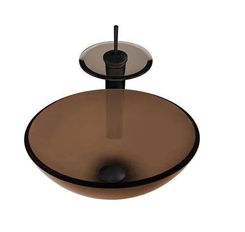 Novatto Ty Glass Vessel Bathroom Sink Set - Oil Rubbed Bronze