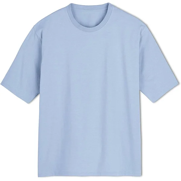 Coolibar Men's Morada Everyday Short Sleeve T-Shirt, SPF Shirts for Men, Blue, Large