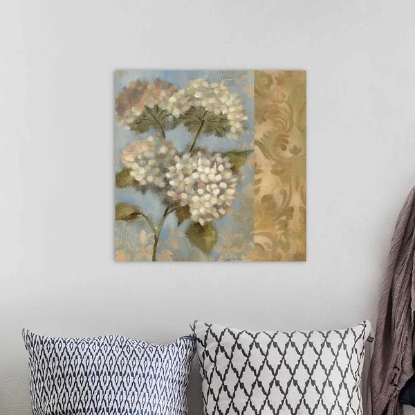 Hydrangea on Soft Blue - Canvas Wall Art, 20x20, Great Big Canvas