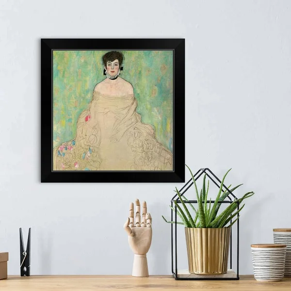 Portrait of Amalie Zuckerkandl - 1917-1918, Black Framed Wall Art, 16x16, Great Big Canvas