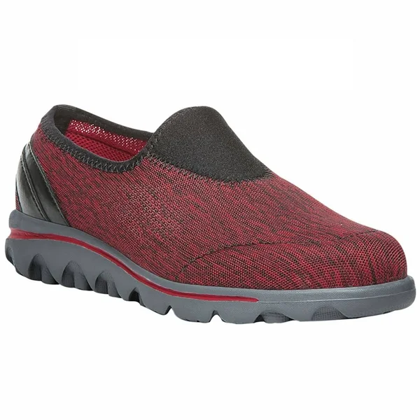 Women's Propet TravelActiv Slip on Black Red - in Size 7