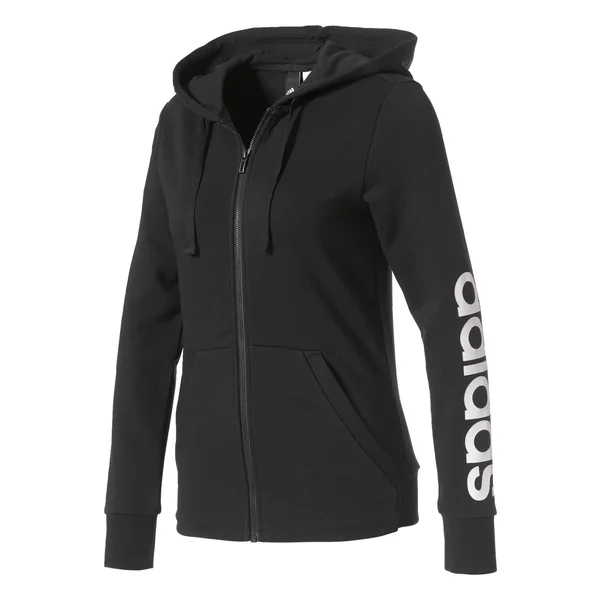 Women's adidas Essential Linear Logo Fz Hoodie, Size: Small, Black