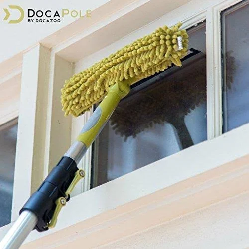 DocaPole Microfiber Feather High Reach Dusting Kit - Includes 7 ft. to 30 ft. Extension Pole Cobweb Duster and Ceiling Fan Duste