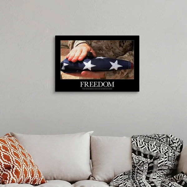 Military Motivational Poster: Freedom, Canvas Wall Art, 30x20, Great Big Canvas