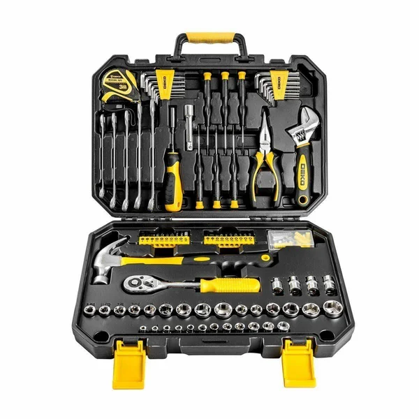 Deko 128pc Mechanics Hand Tool Kit Set Deluxe Metric Socket Wrench Screwdriver