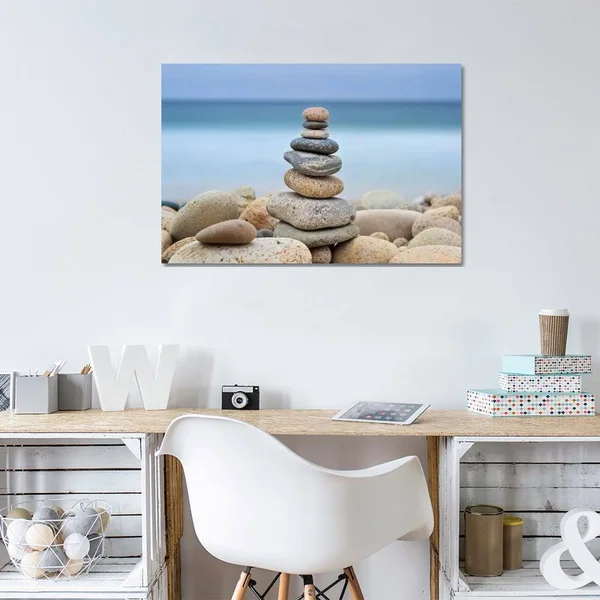 iCanvas - Stonewall Beach Cairn by Katherine Gendreau Canvas Print - WAC2472-1PC3-26x18
