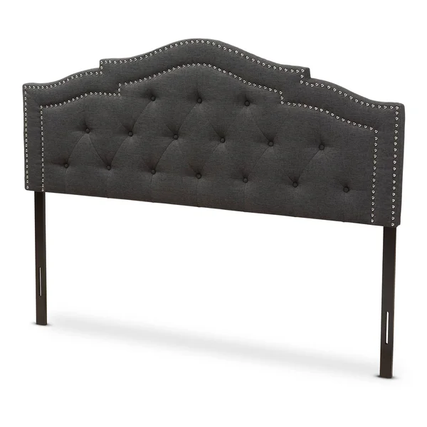 Baxton Studio Queen-Size Edith Contemporary Upholstered Headboard - Dark Gray