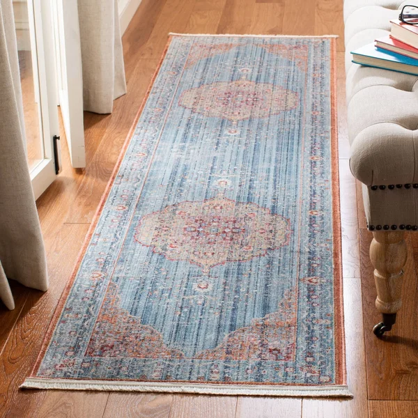 2&2x22 x 10& Runner Area Rug, Blue, Safavieh