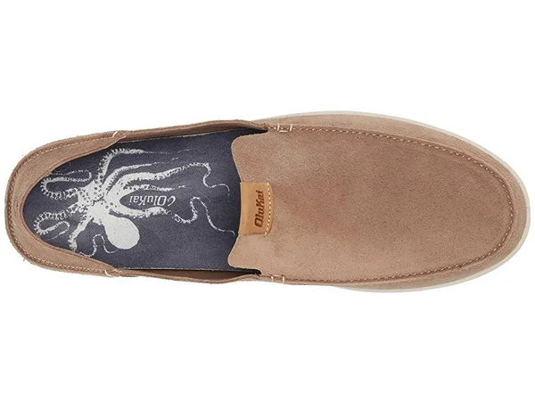 Olukai Nalukai Kala Men's Leather Slip on Shoes Sand - Bone - 12