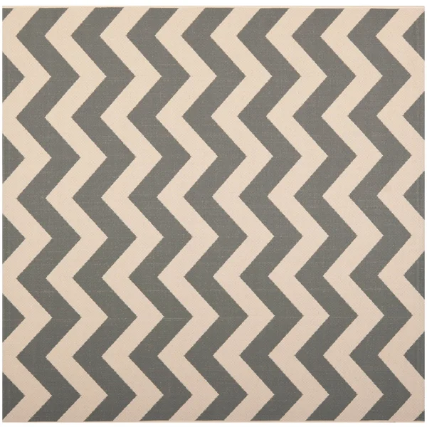 Safavieh Courtyard Rug - 5&-3x22 x 5&-3x22 Square - Grey - Beige
