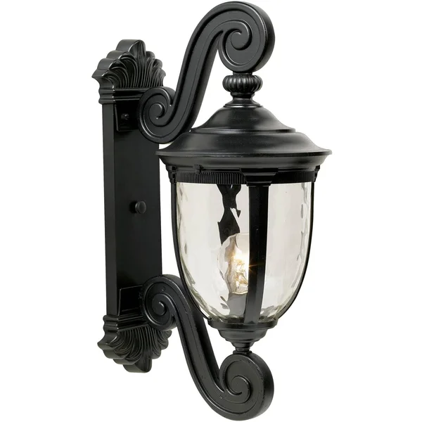 Bellagio 24x22 High Black Dual Scroll Arm Outdoor Wall Light
