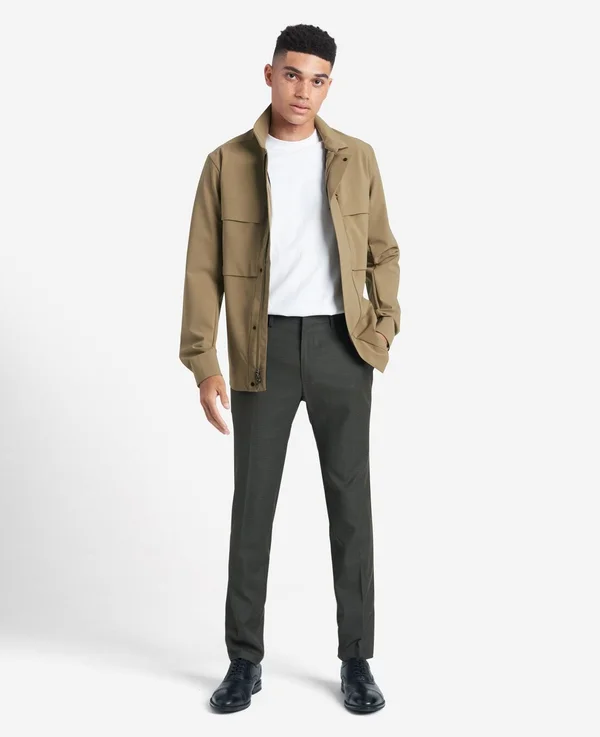 Kenneth Cole Reaction Men's Extra Slim-Fit Stretch Micro Check Houndstooth Dress Pants - Chocolate