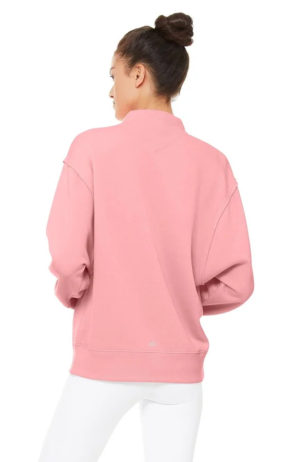 Alo Yoga - Freestyle Sweatshirt in Macaron Pink, Size: Medium
