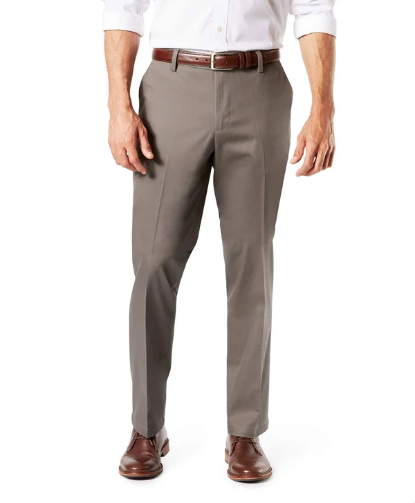 Dockers Men's Straight Fit Signature Lux Cotton Stretch Khaki Pant-Creased