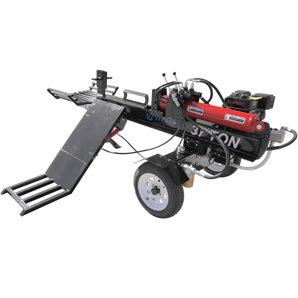 Titan Towable Hydraulic Deluxe Log Wood Splitter 37 Ton w/ Log Lift 420cc