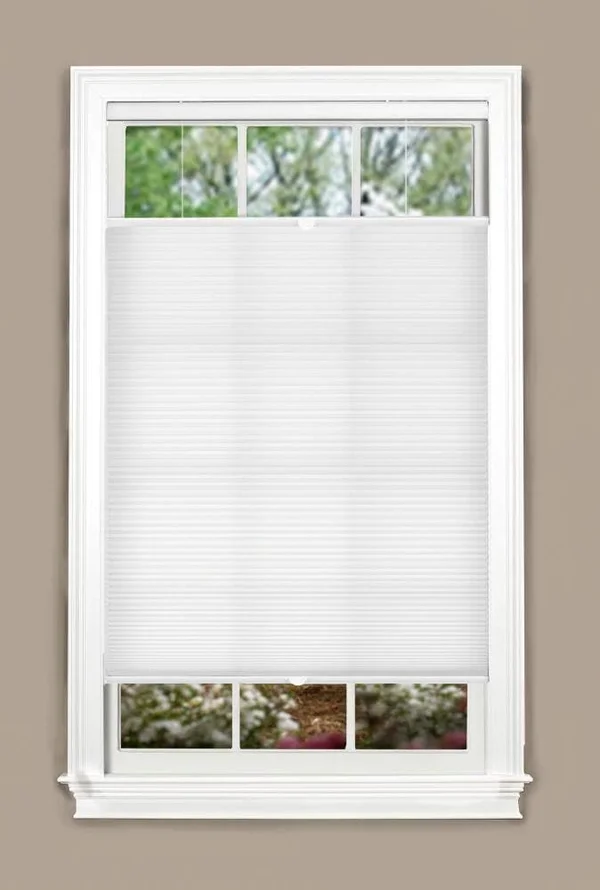 Allen + Roth Top Down Bottom Up 40-in x 64-in White Light Filtering Cordless Cellular Shade Polyester - TDLFWT400640