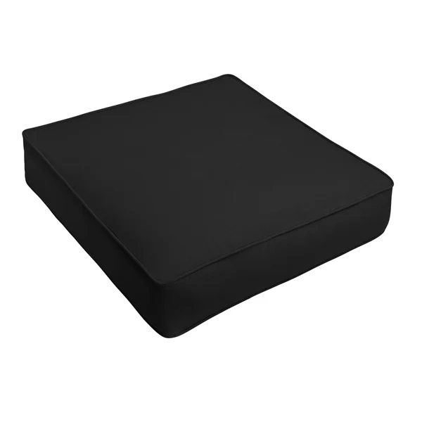 Humble and Haute Sunbrella Canvas Black Corded Indoor/ Outdoor Deep Seating Chair CUSHION, Size: 22.5 in W x 22.5 in D