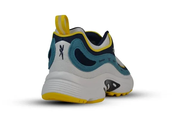Reebok Daytona DMX Vector Mens Fitness Workout Running Shoes, White/Navy/Mist/Yellow