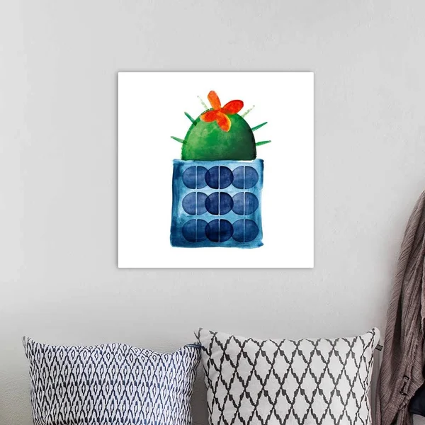 Colorful Cactus VIIII - Large Solid-Faced Canvas Wall Art Print, Great Big Canvas