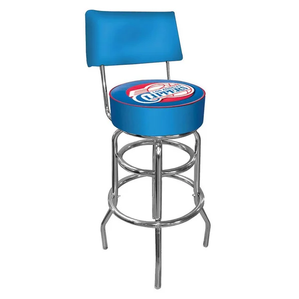 Trademark Los Angeles Clippers NBA Padded Swivel Bar Stool with Back