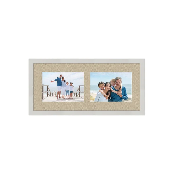 Courtside Market Harvest Cream 5x22 x 7x22 2-Opening Collage Frame, White, 8x18