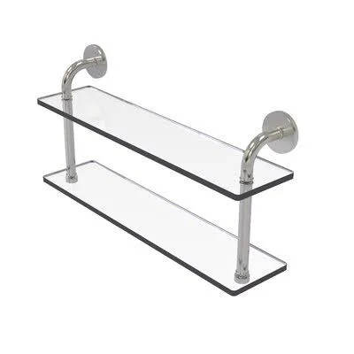 Tioga 2 Piece Rectangle Metal Glass Wall Mounted 17 Stories Finish: Satin Nickel - Size: 11x22H x 22x22W x 5x22D