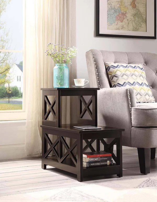 Convenience Concepts Oxford 2 Step Chairside End Table - Espresso