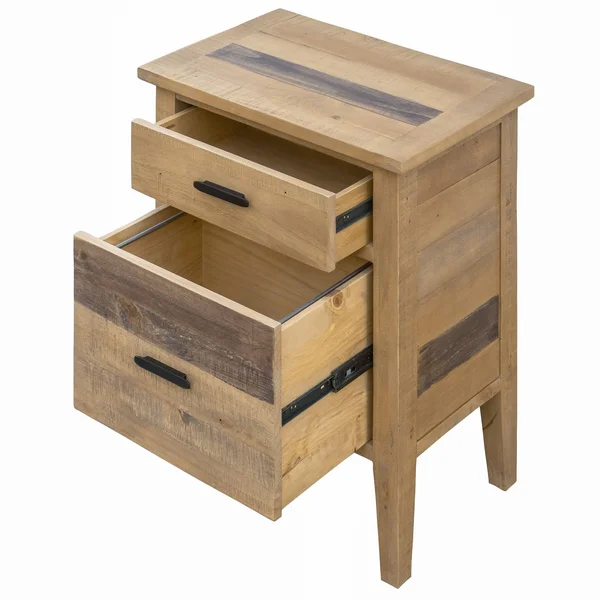 Ashford 2-Set 25-inch Reclaimed Wood Filing Cabinet with Two Drawers in Brown