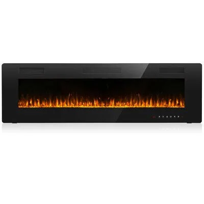 Aishe Recessed Wall Mounted Electric Fireplace Orren Ellis Size: 18.11x22 H x 50x22 W x 3.86x22 D