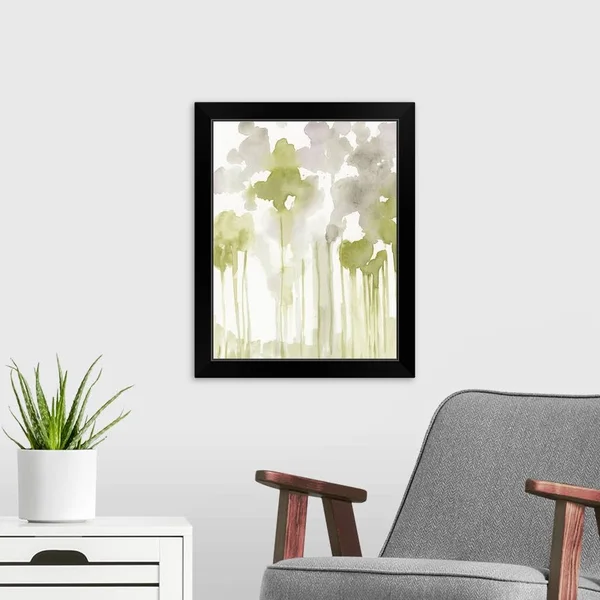 Aquarelle Forest II, Black Framed Wall Art, 16x20, Great Big Canvas