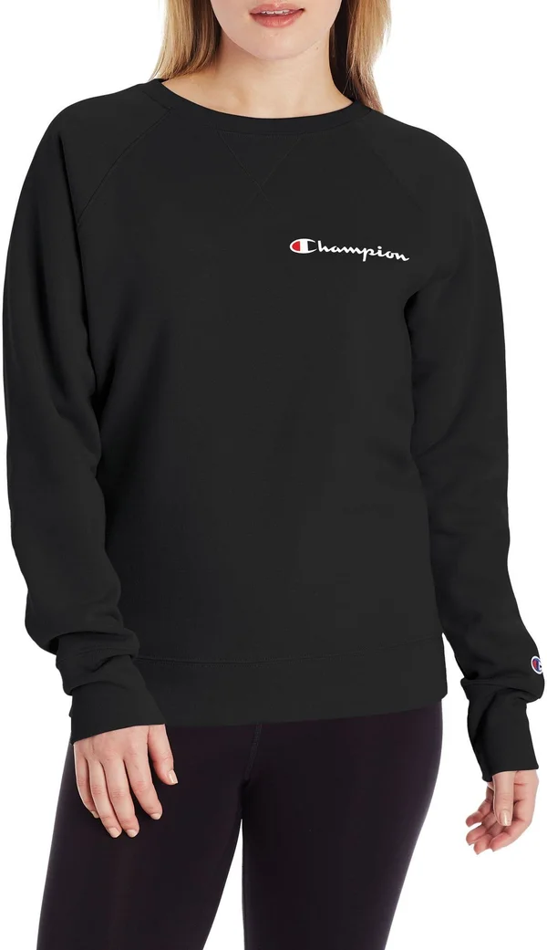 Champion Athletics Powerblend Fleece Crew - Black - Sweaters