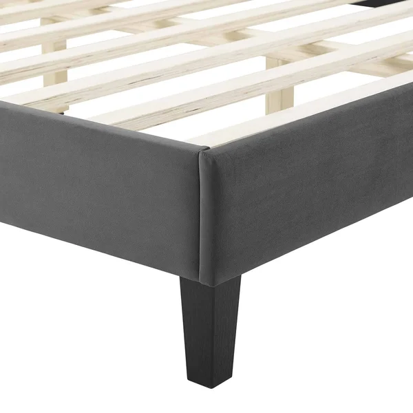 Lindsey Performance Velvet Twin Platform Bed MOD-6897-CHA