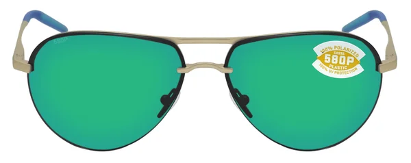 Costa Del Mar Sunglasses Helo Matte Champagne Blue - Turquoise Green Mirror 580P