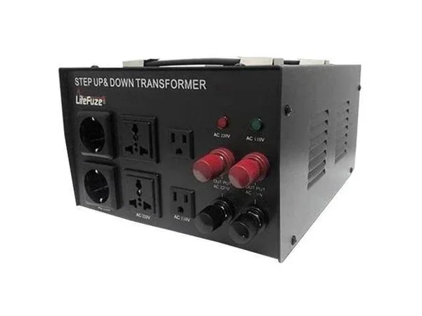 LiteFuze LR-1500 1500 Watt Voltage Regulator with Transformer Step Up/Down 110V/220V - IEC Detachable Cord - Circuit Breaker