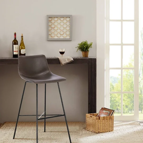 Paxton 29” Bar Stool in Brown, Set of 3, Poly & Bark