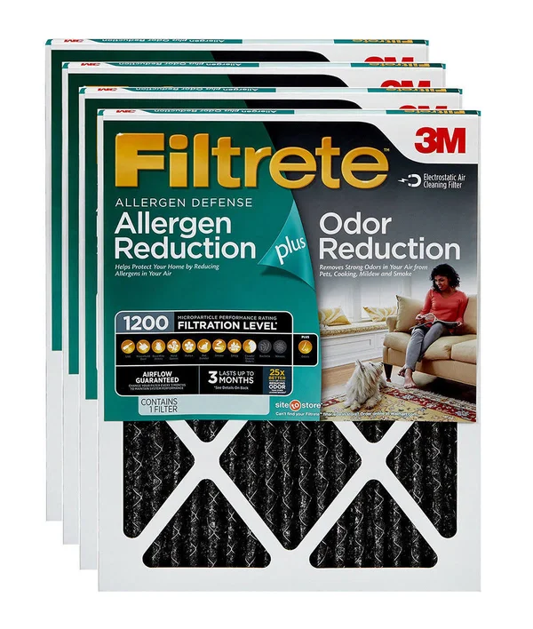 Filtrete Allergen Plus Odor Reduction HVAC Furnace Air Filter 1200 MPR