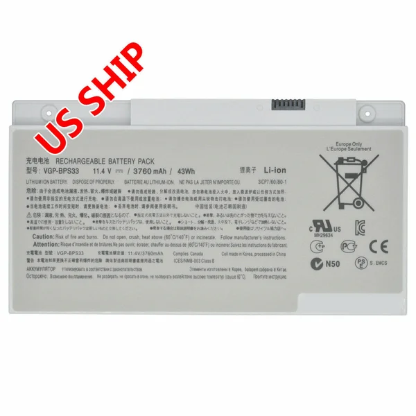 New Battery for Sony Vaio SVT14126CXS SVT14127CH SVT141290X SVT141A11L T15115CXS